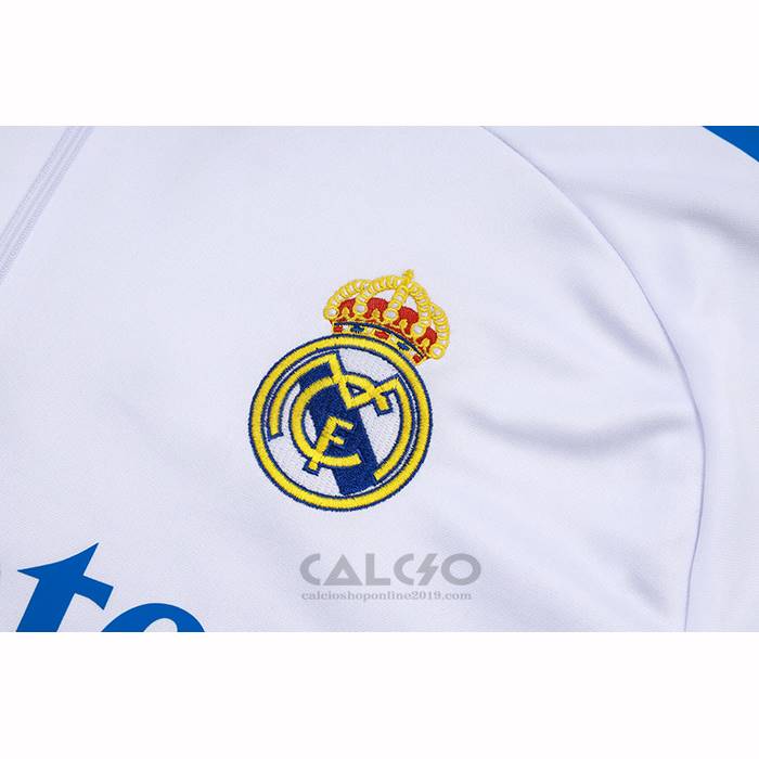 Tuta da Track di Felpa Real Madrid Bambino 2025-2026 Bianco Blu